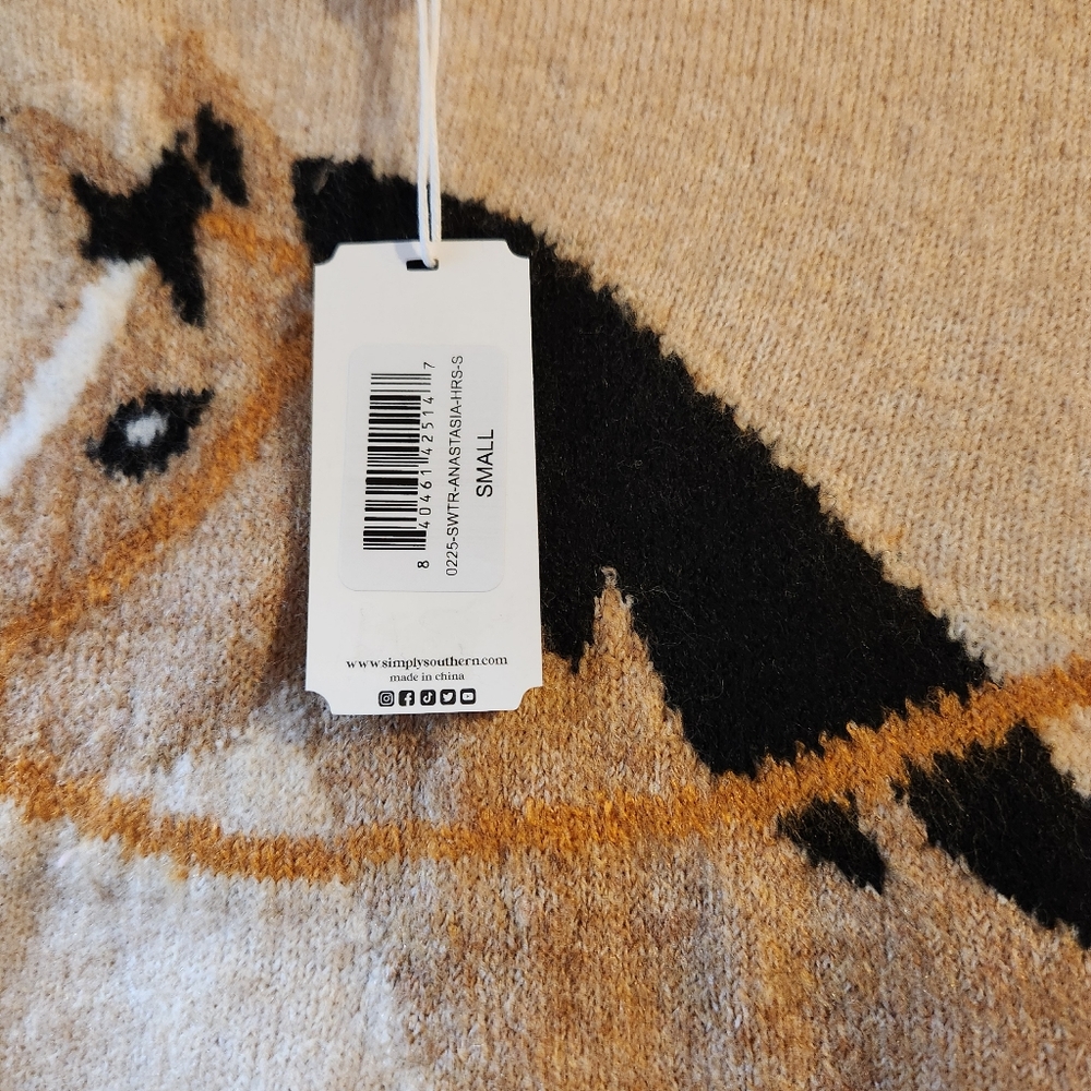 Anastasia Horse Sweater by Simply Southern NWT Small - Picture 8 of 11